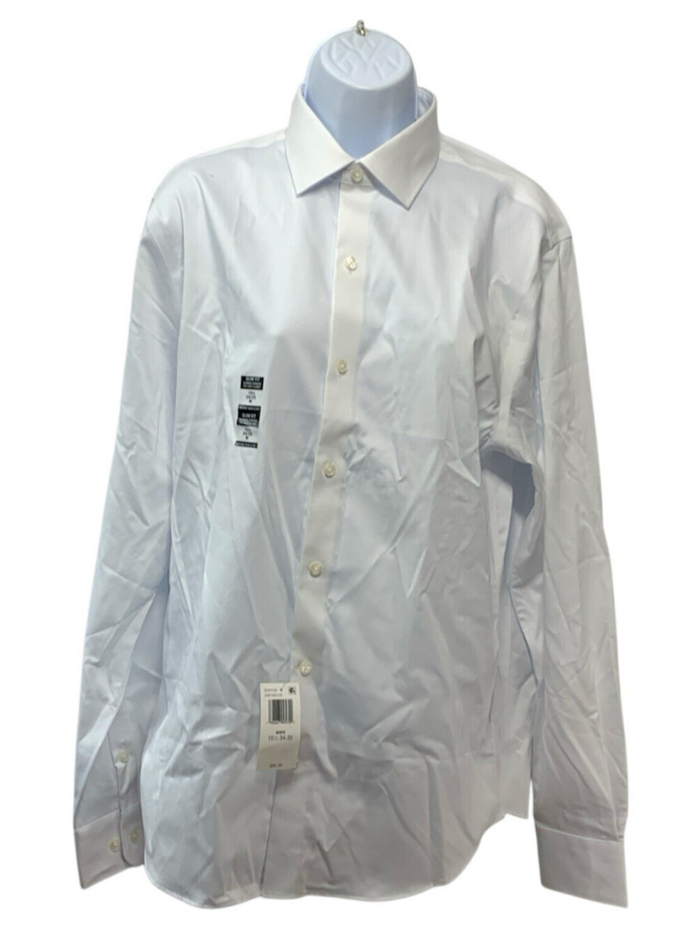 Tommy Hilfiger Adaptive Men's Dress Shirt Slim Fit Stretch Twill 15 1/2 34-35